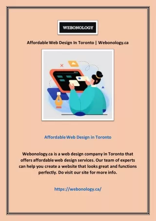 Affordable Web Design In Toronto | Webonology.ca