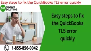easy steps to fix the quickbooks tls error quickly
