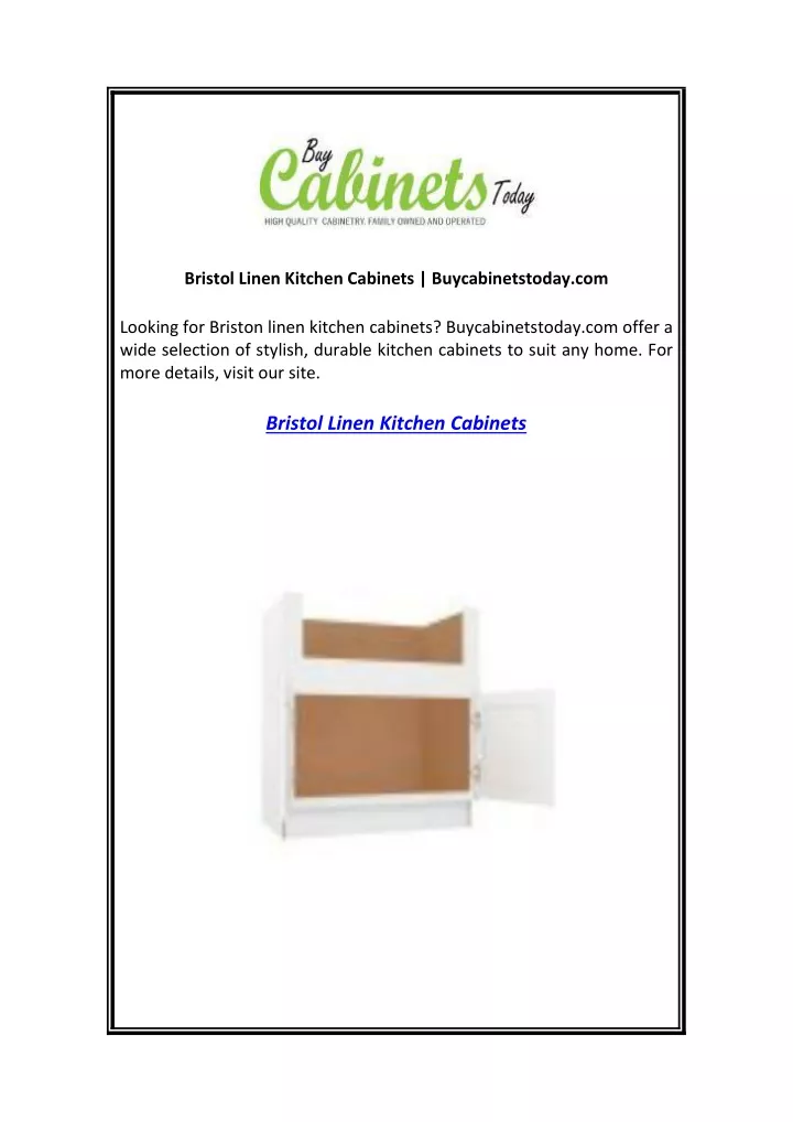 bristol linen kitchen cabinets buycabinetstoday