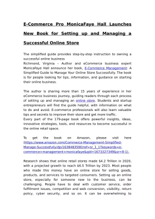 e commerce pro monicafaye hall launches