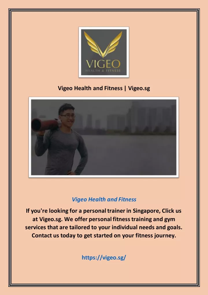 vigeo health and fitness vigeo sg