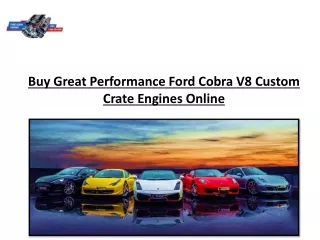 buy great performance ford cobra v8 custom crate
