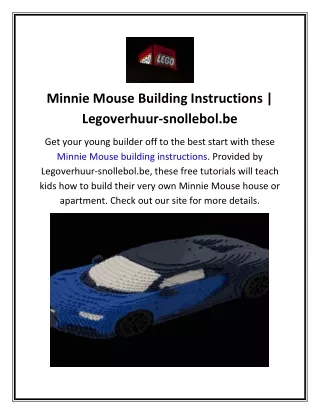 Minnie Mouse Building Instructions  Legoverhuur-snollebol.be