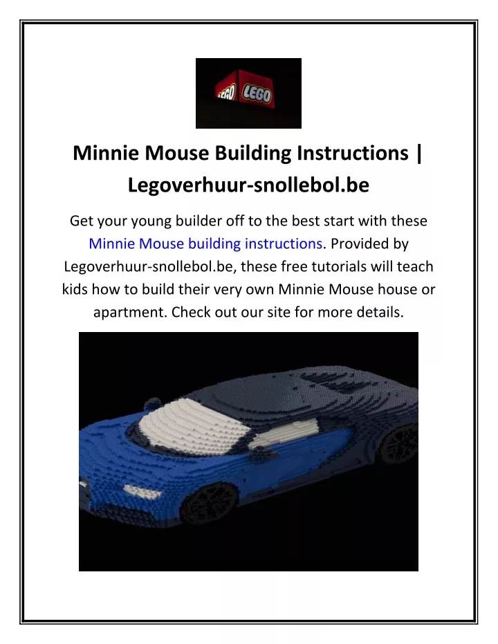 minnie mouse building instructions legoverhuur