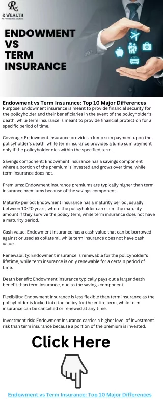 Endowment vs Term Insurance Top 10 Major Differences
