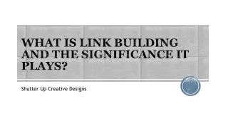 WHAT IS LINK BUILDING AND THE SIGNIFICANCE IT PLAYS?