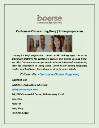 Cantonese Classes Hong Kong  Imlanguages com