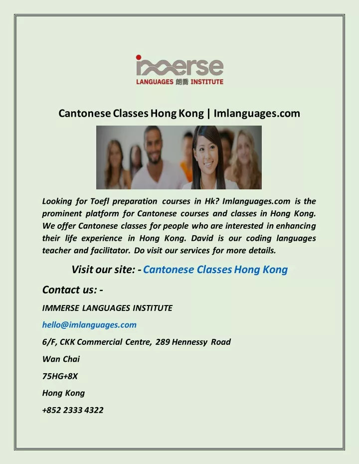 cantonese classes hong kong imlanguages com