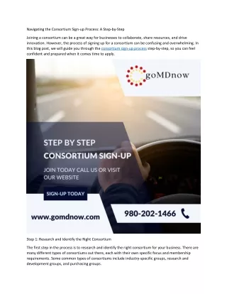 navigating the consortium sign up process a step