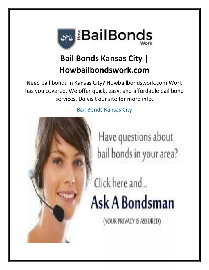 bail bonds kansas city howbailbondswork com