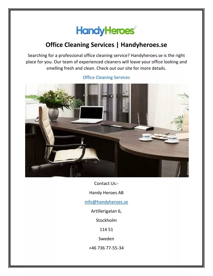 office cleaning services handyheroes se