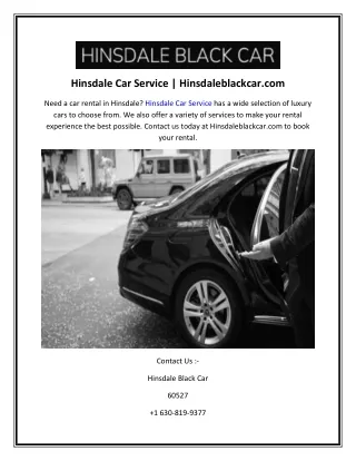 Hinsdale Car Service  Hinsdaleblackcar.com