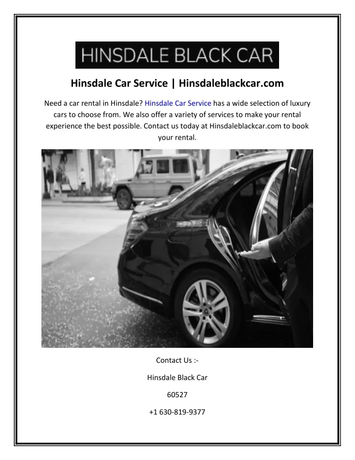 hinsdale car service hinsdaleblackcar com