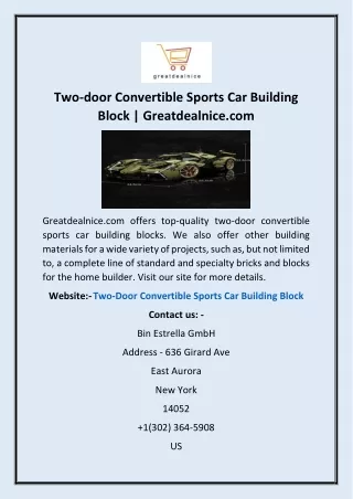 Two-door Convertible Sports Car Building Block | Greatdealnice.com
