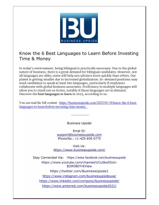 Know the 6 Best Languages to Learn Before Investing Time & Money