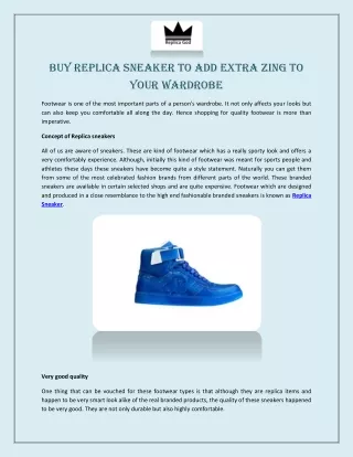 Buy Replica Sneaker to Add Extra Zing to Your Wardrobe