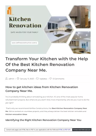 Get kitchen renovation ideas with the best kitchen renovation company near me.