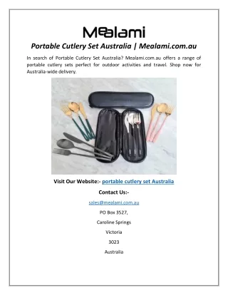 Portable Cutlery Set Australia