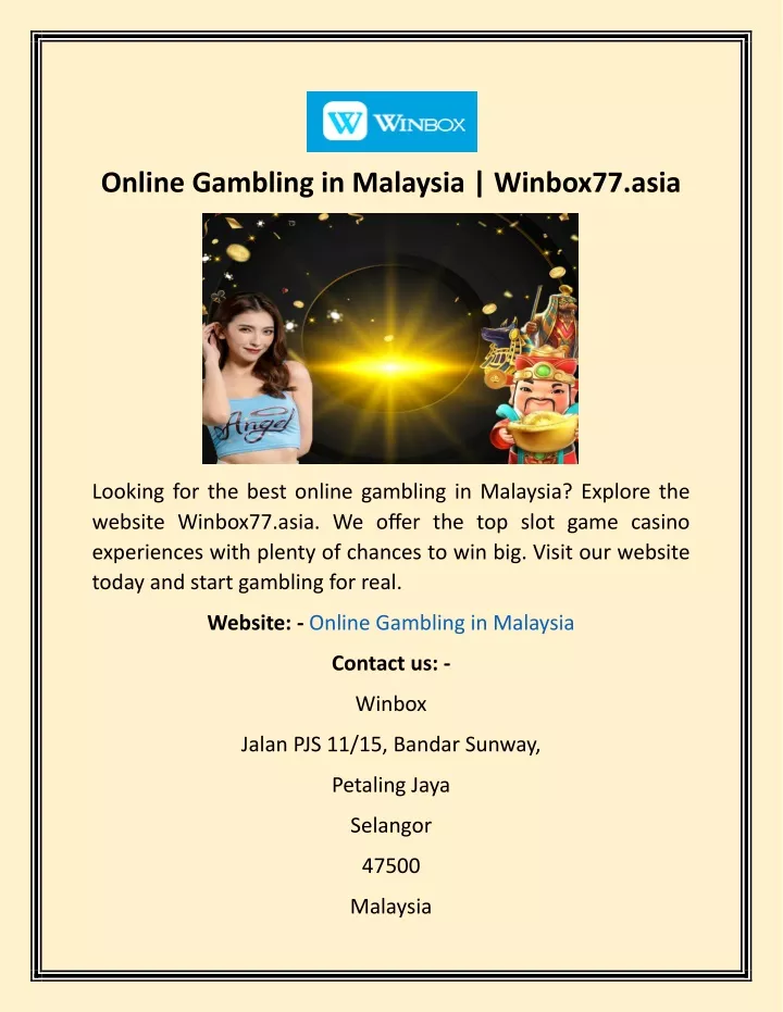 online gambling in malaysia winbox77 asia
