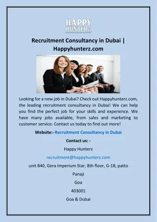 recruitment consultancy in dubai happyhunterz com