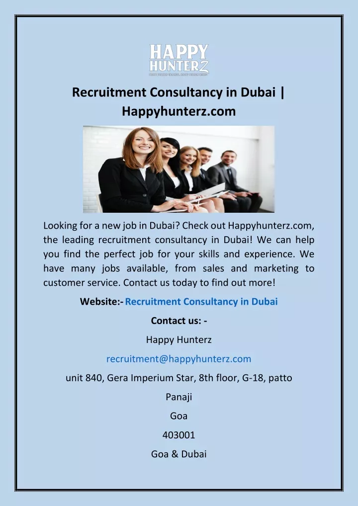 recruitment consultancy in dubai happyhunterz com