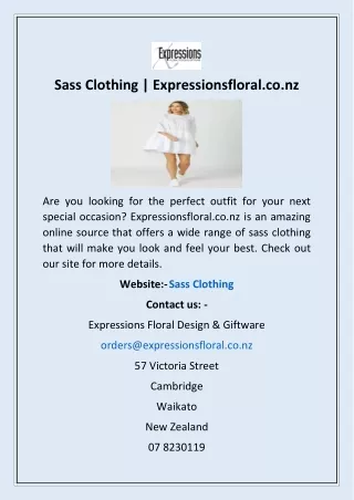 Sass Clothing | Expressionsfloral.co.nz