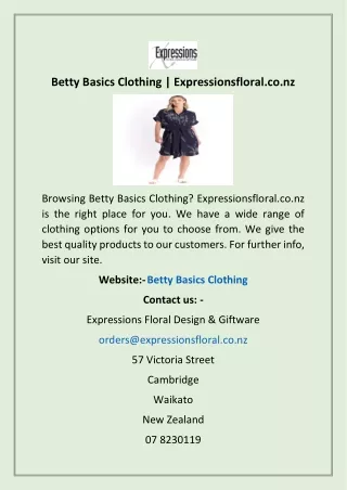 Betty Basics Clothing | Expressionsfloral.co.nz