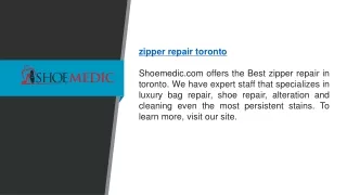 zipper repair toronto shoemedic com offers