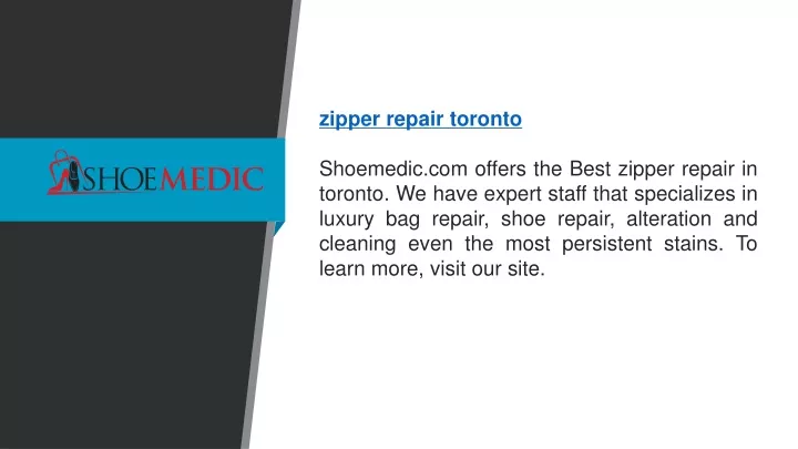 zipper repair toronto shoemedic com offers