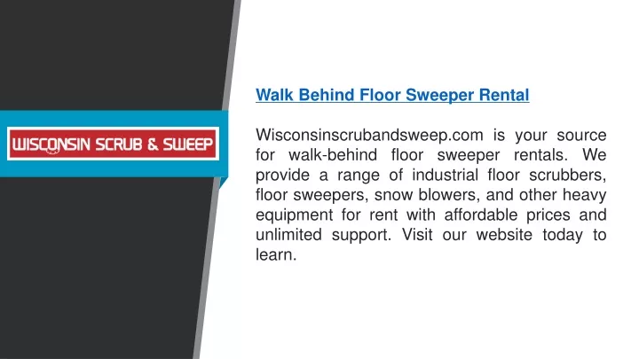 walk behind floor sweeper rental
