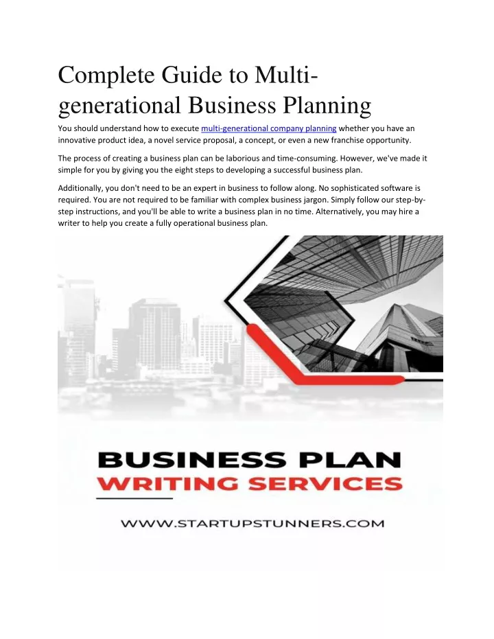 complete guide to multi generational business