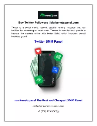 Buy Twitter Followers | Markenetspanel.com