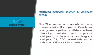 Renowned Business Solution It Company Canada  Cloud7itservices.ca