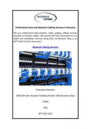 professional data and network cabling services