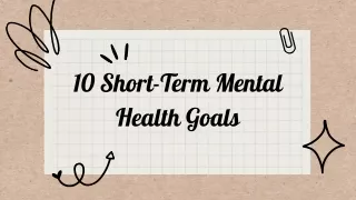 10 Short-Term Mental Health Goals