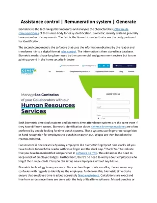 assistance control remuneration system generate