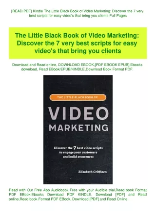 [READ PDF] Kindle The Little Black Book of Video Marketing Discover the 7 very best scripts for easy
