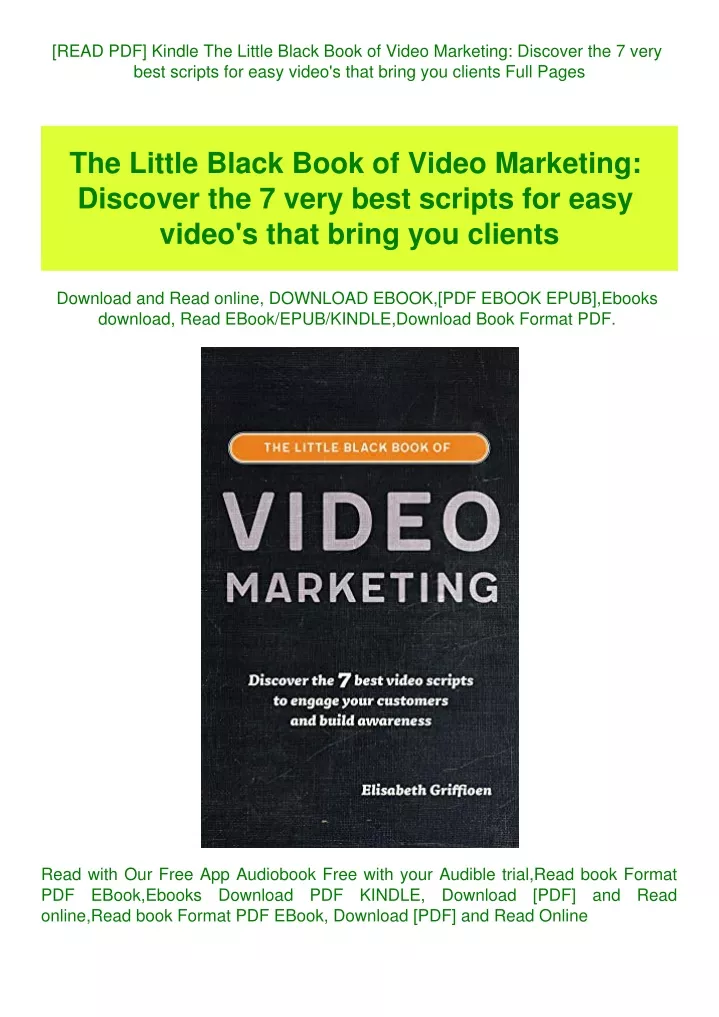 read pdf kindle the little black book of video