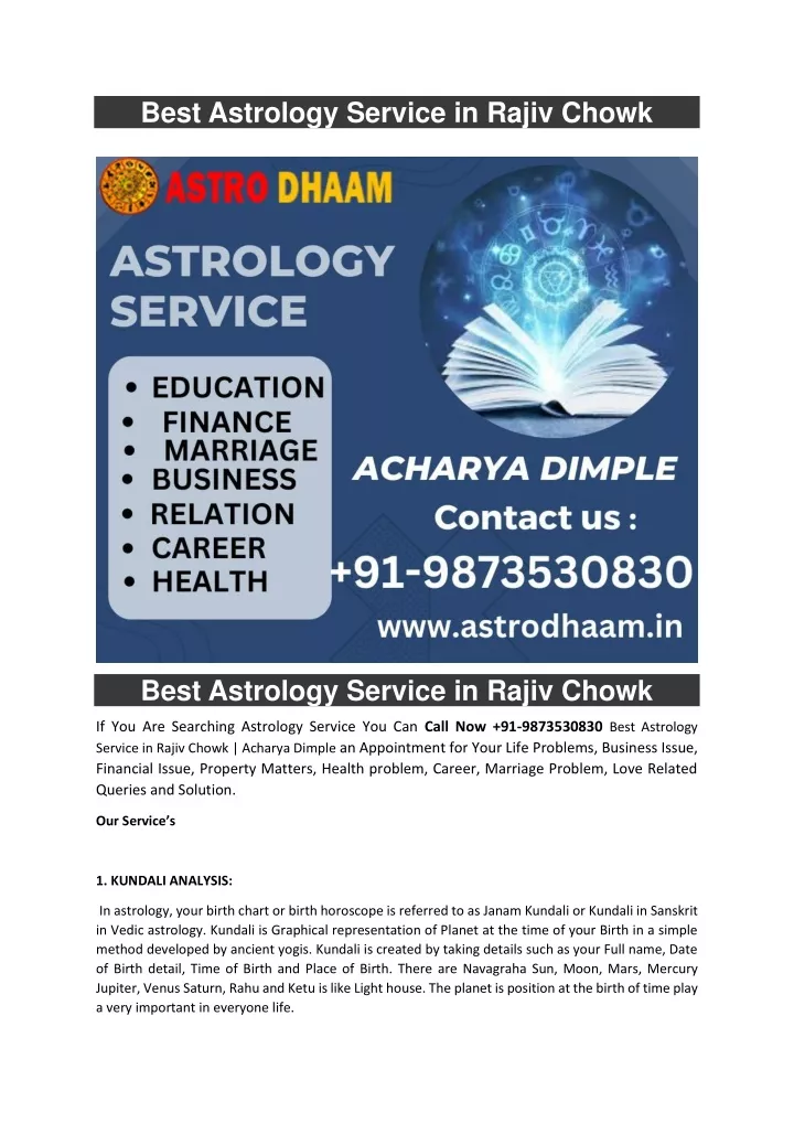 best astrology service in rajiv chowk