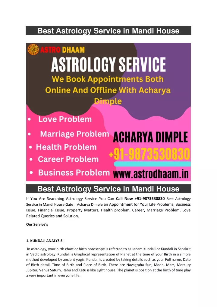 best astrology service in mandi house