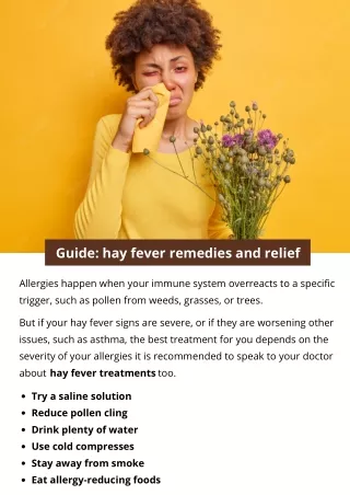 guide hay fever remedies and relief
