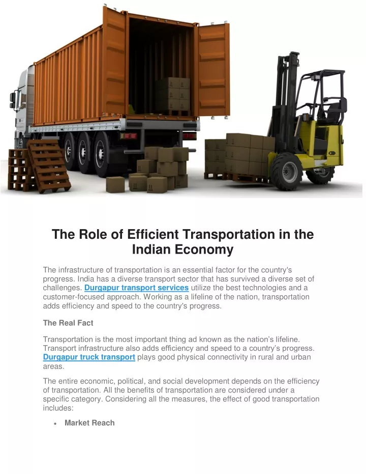the role of efficient transportation