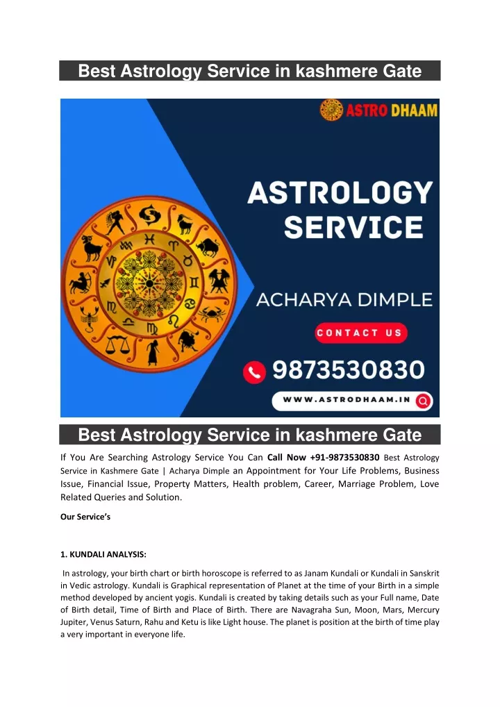 best astrology service in kashmere gate