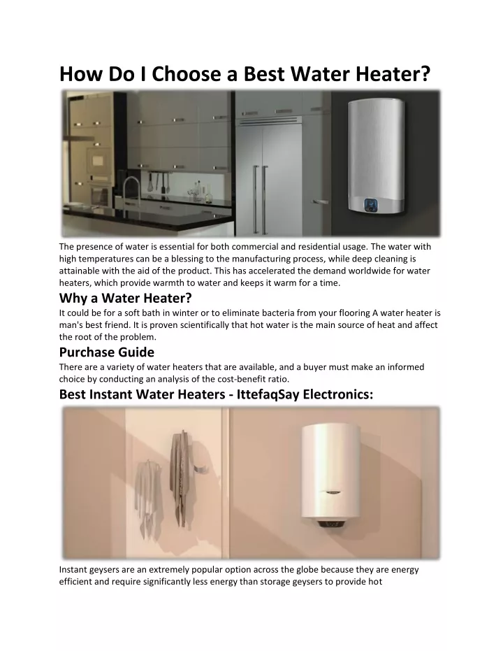 how do i choose a best water heater