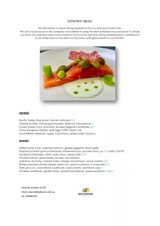 sitdown menu