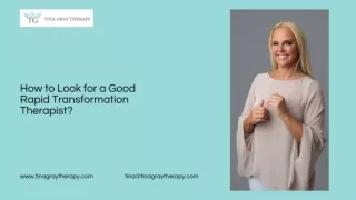 How to Look for a Good Rapid Transformation Therapist