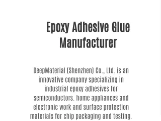 epoxy adhesive glue manufacturer