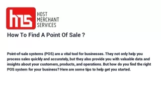 how to find a point of sale