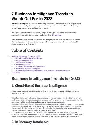 7 Business Intelligence Trends to Watch Out For in 2023