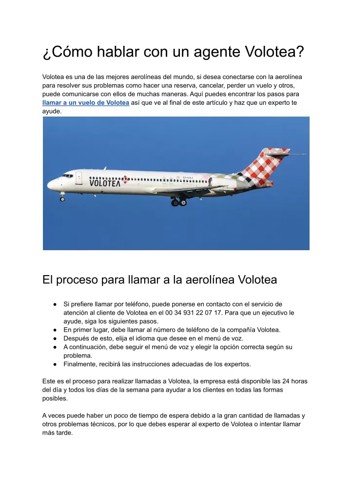 c mo hablar con un agente volotea